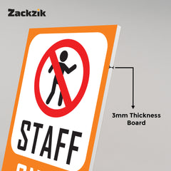 Zackziq Staff Only Sticker – No Entry Sign for Office & Workplace