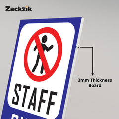 Zackziq Staff Only Sticker – No Entry Sign for Office & Workplace