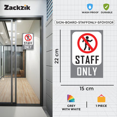 Zackziq Staff Only Sticker – No Entry Sign for Office & Workplace