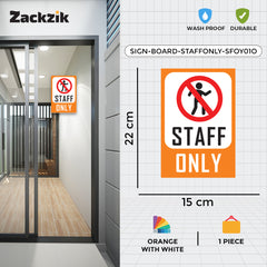 Zackziq Staff Only Sticker – No Entry Sign for Office & Workplace