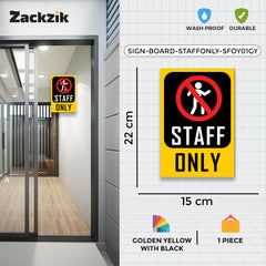 Zackziq Staff Only Sticker – No Entry Sign for Office & Workplace