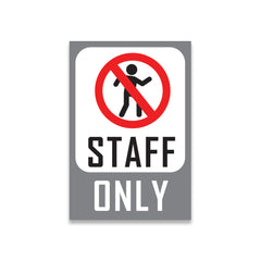 Zackziq Staff Only Sticker – No Entry Sign for Office & Workplace