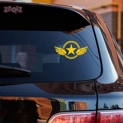 Zaqiz Stickers – Bold Star with Wings Vehicle Stickers